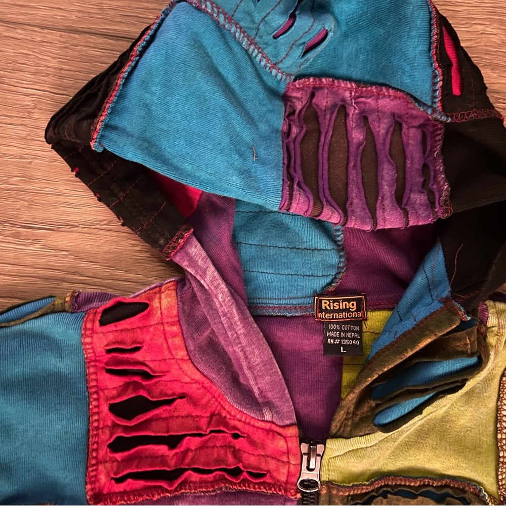 Rising International Multicolor Patchwork Utility Jacket - Picture 4 of 7